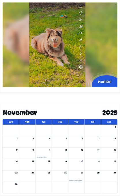 July 2025 - June 2026 Maggie - Pawidols Pet Calendar