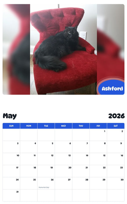 2026 - 2027 Ashford - Pawidols Pet Calendar