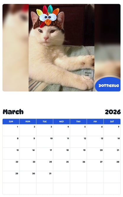 November 2025 - October 2026 DOTTIEBUG - Pawidols Pet Calendar