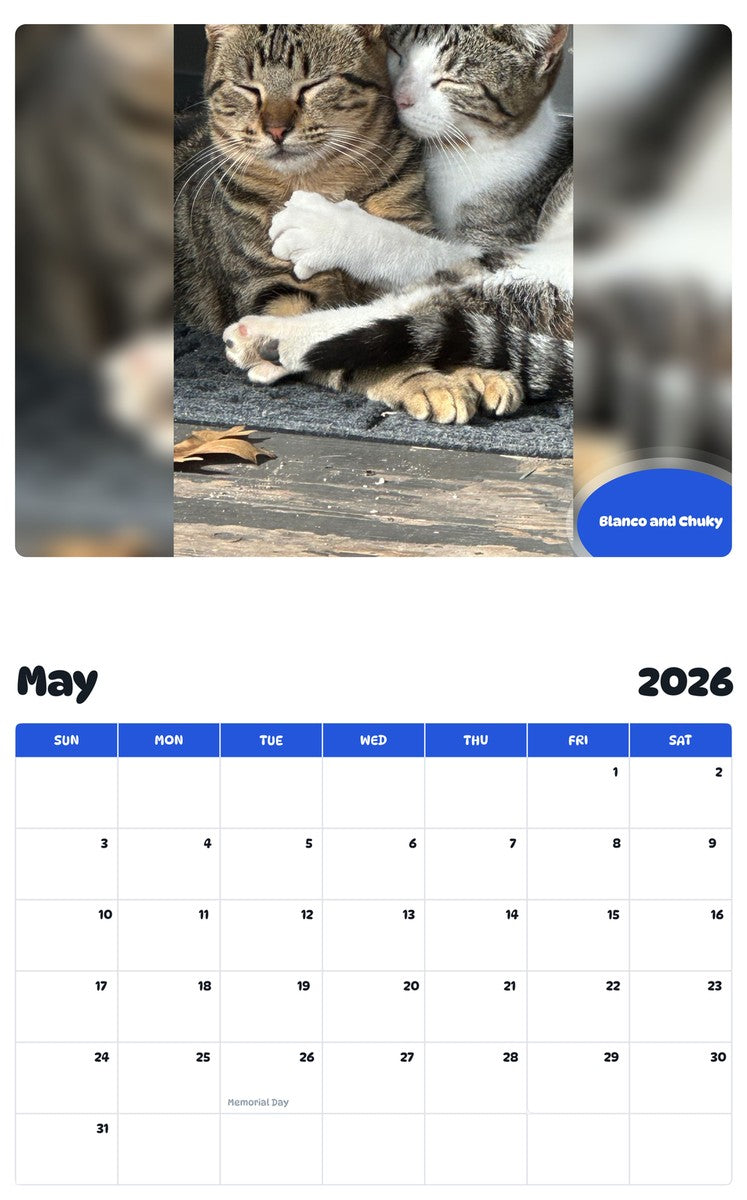 2026 - 2027 Blanco and Chuky - Pawidols Pet Calendar
