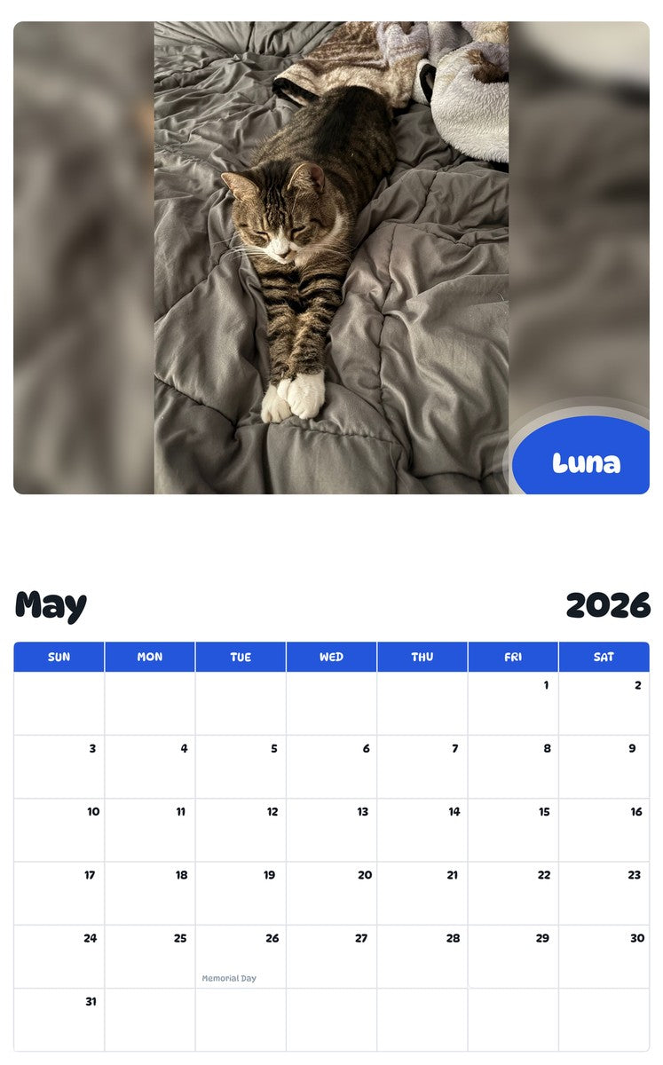 2026 - 2027 Luna - Pawidols Pet Calendar