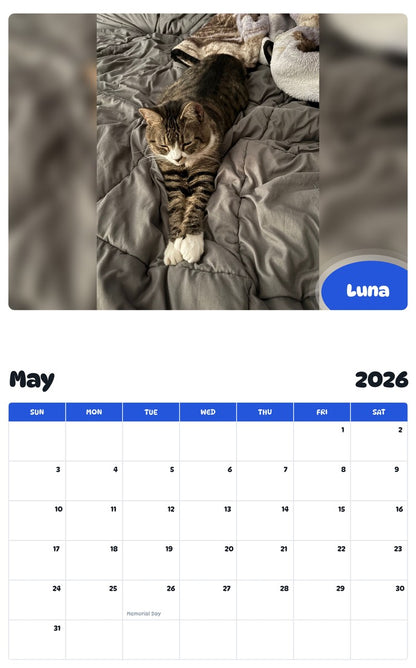 2026 - 2027 Luna - Pawidols Pet Calendar
