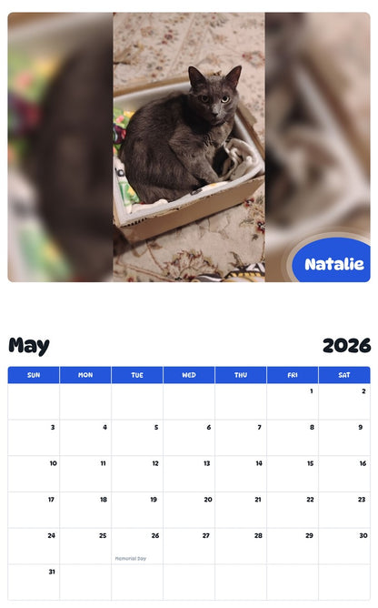 2026 - 2027 Natalie - Pawidols Pet Calendar