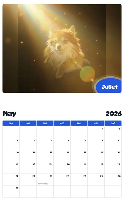 2026 - 2027 Juliet - Pawidols Pet Calendar