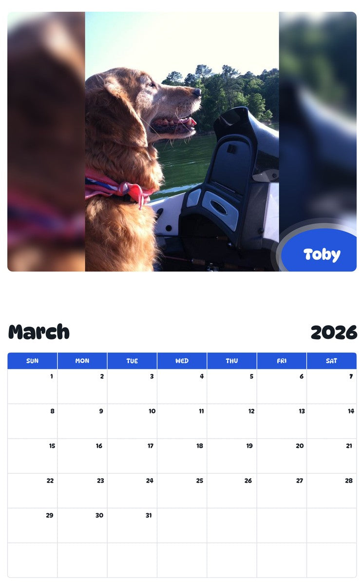 November 2025 - October 2026 Toby - Pawidols Pet Calendar