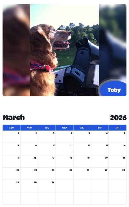 November 2025 - October 2026 Toby - Pawidols Pet Calendar