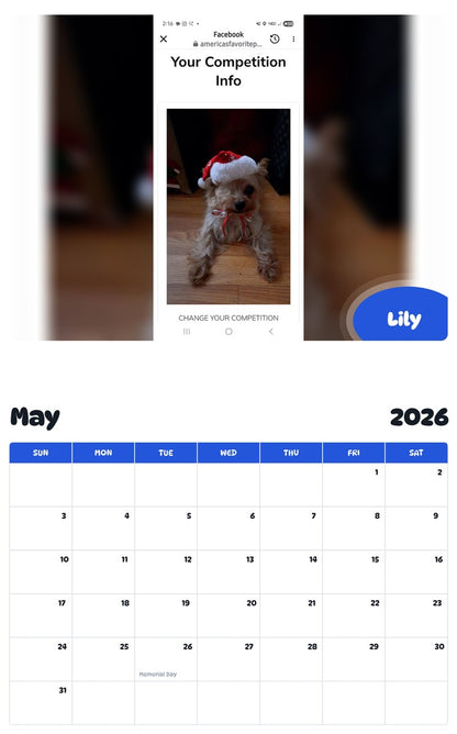 2026 - 2027 Lily - Pawidols Pet Calendar