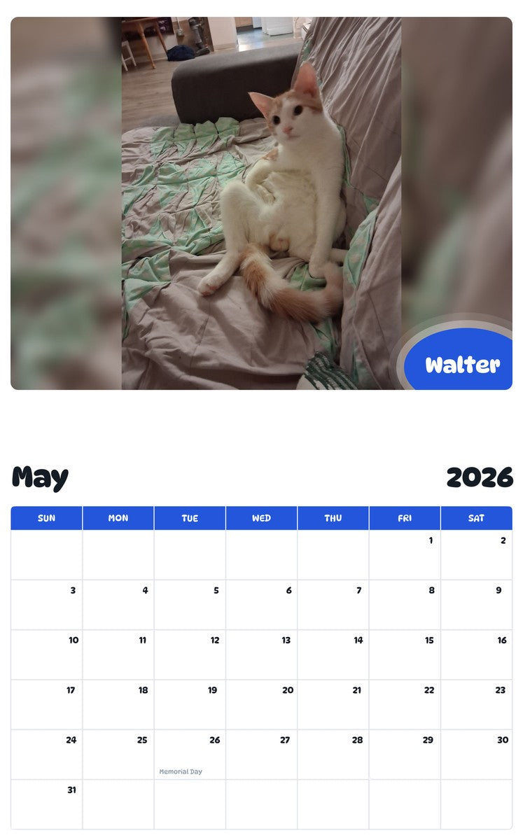 2026 - 2027 Walter - Pawidols Pet Calendar