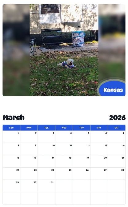 November 2025 - October 2026 Kansas - Pawidols Pet Calendar