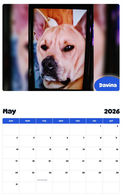 2026 - 2027 Davina - Pawidols Pet Calendar