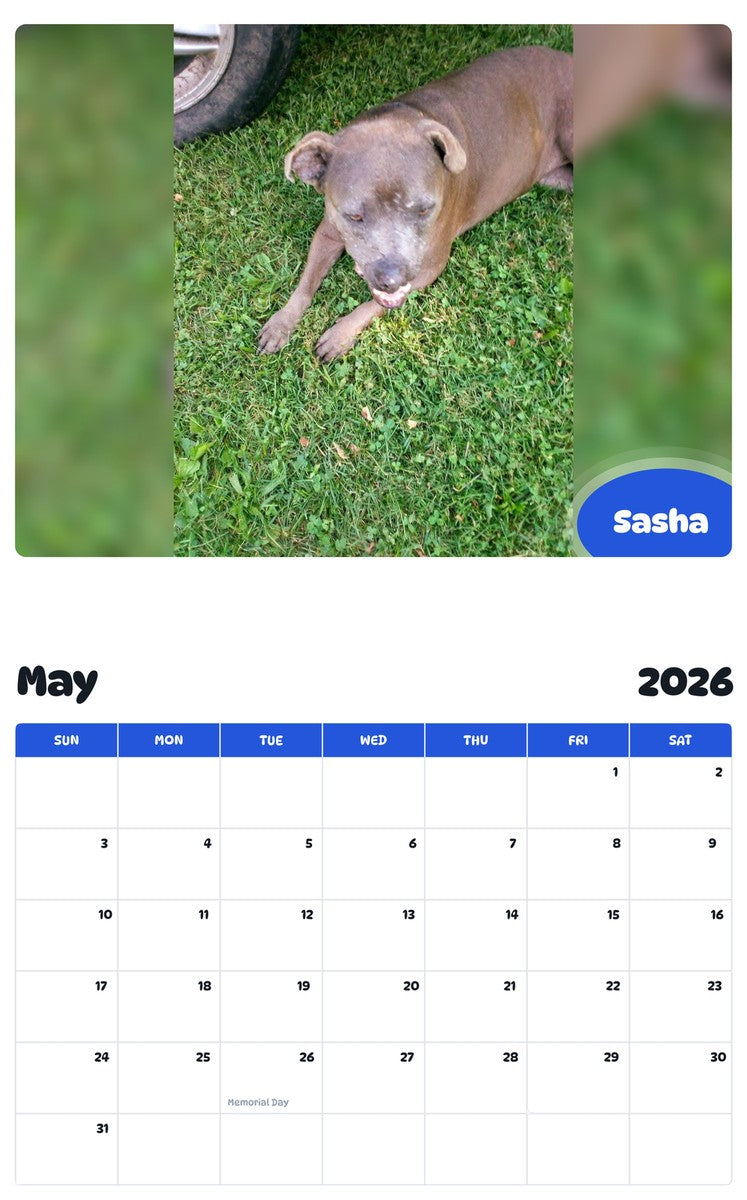 2026 - 2027 Sasha - Pawidols Pet Calendar