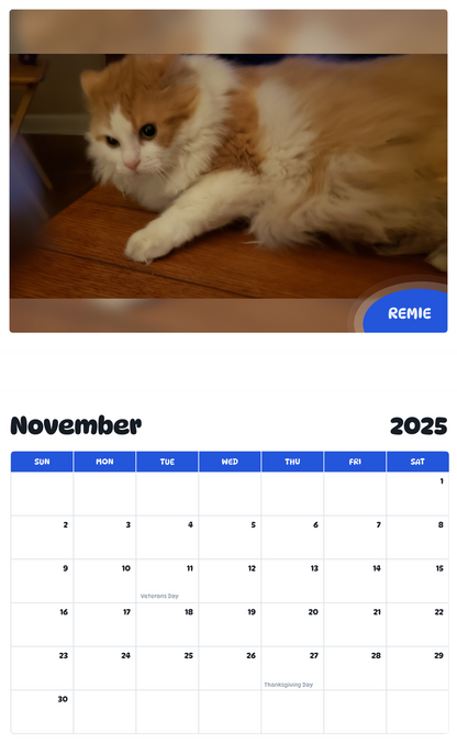 July 2025 - June 2026 Remie - Pawidols Pet Calendar
