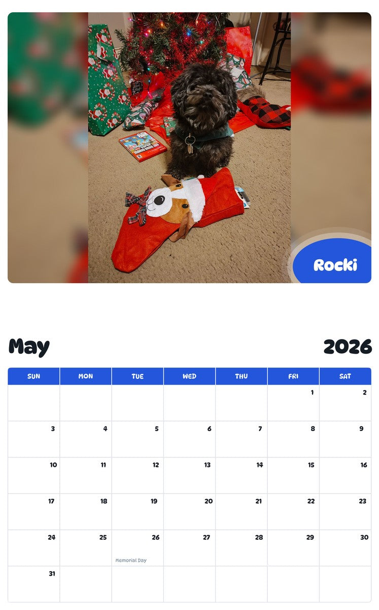 2026 - 2027 Rocki - Pawidols Pet Calendar