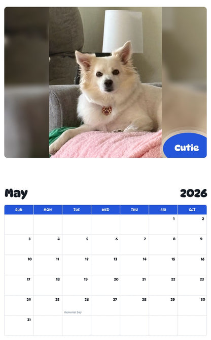 2026 - 2027 Cutie - Pawidols Pet Calendar