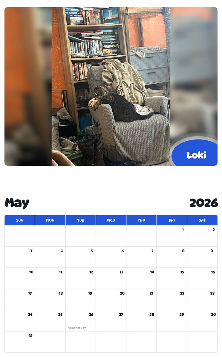 2026 - 2027 Loki - Pawidols Pet Calendar