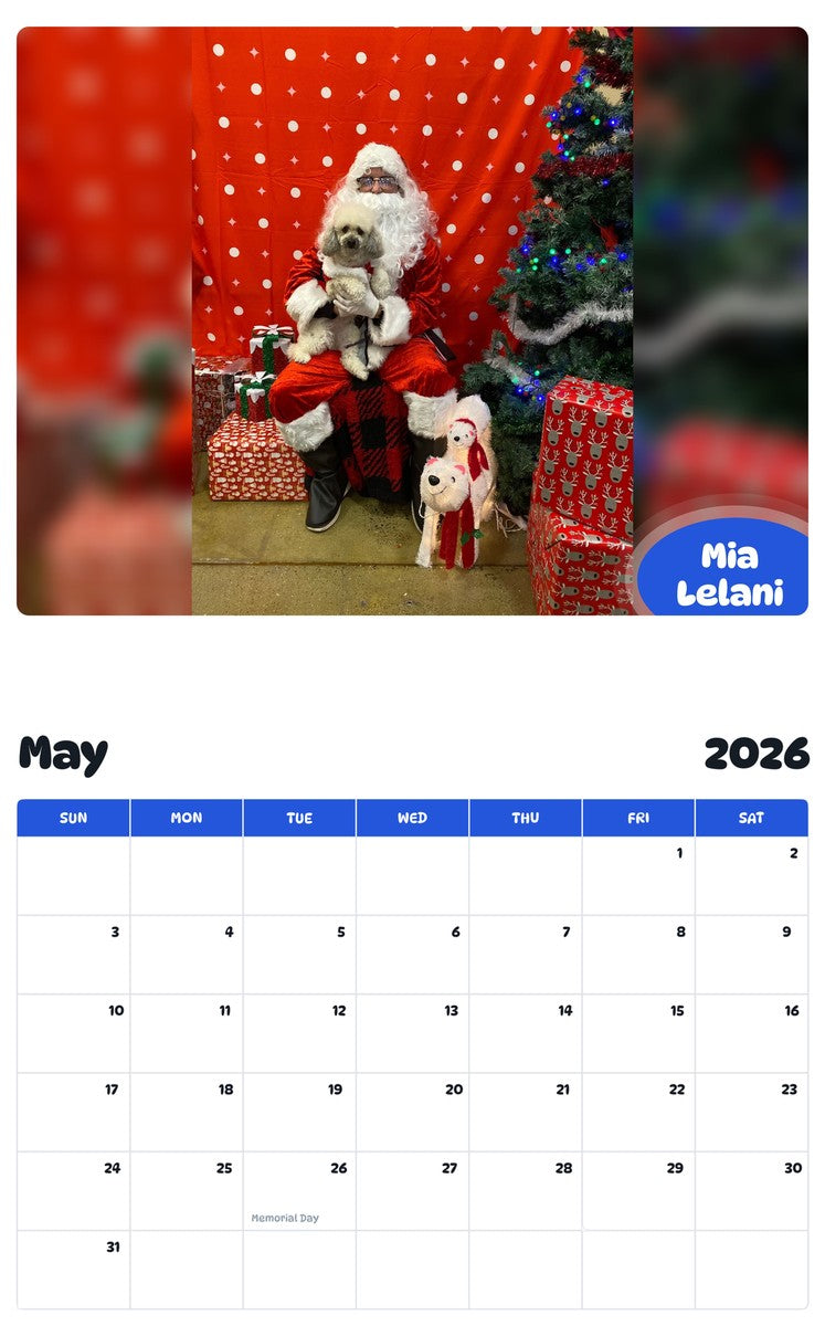 2026 - 2027 Mia Lelani - Pawidols Pet Calendar