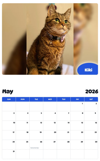 2026 - 2027 Kiki - Pawidols Pet Calendar
