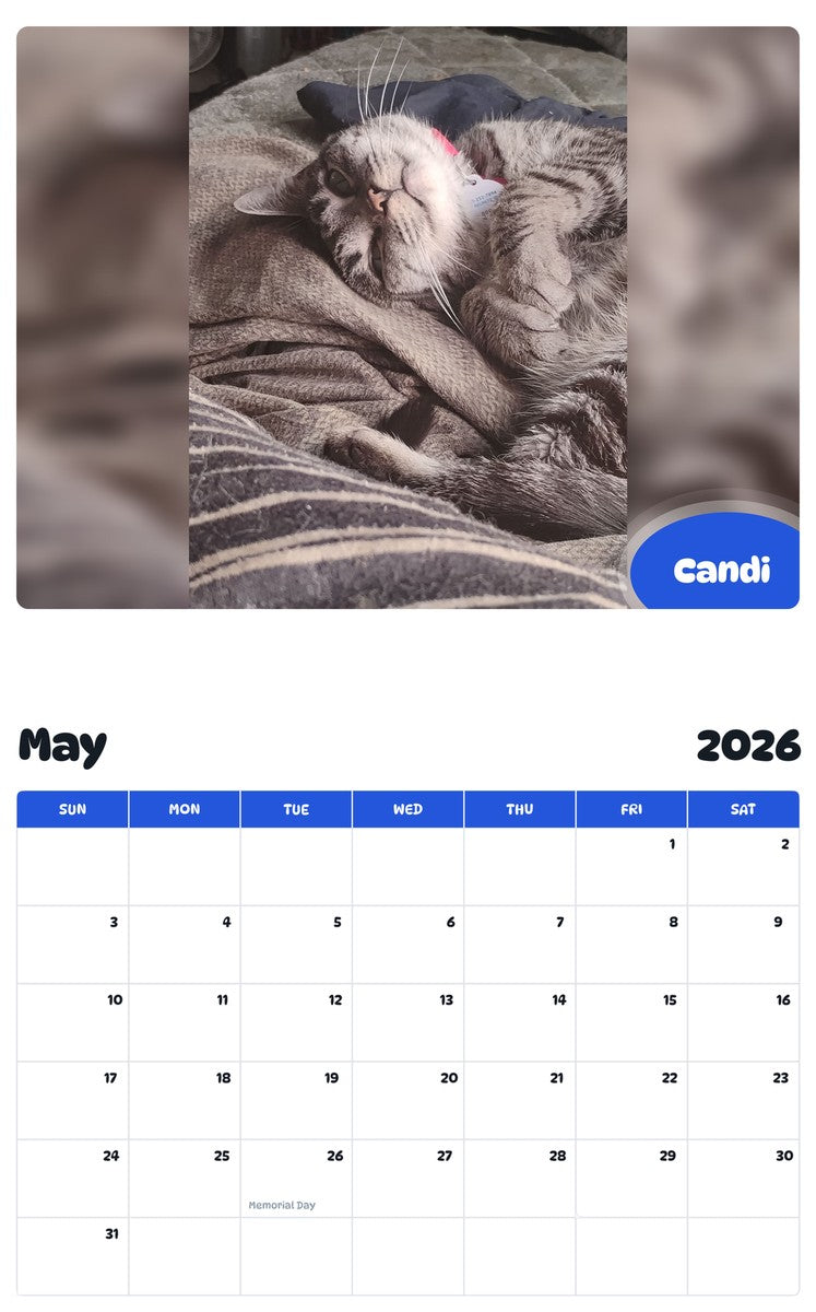 2026 - 2027 Candi - Pawidols Pet Calendar
