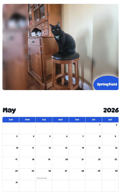 2026 - 2027 Springfield - Pawidols Pet Calendar