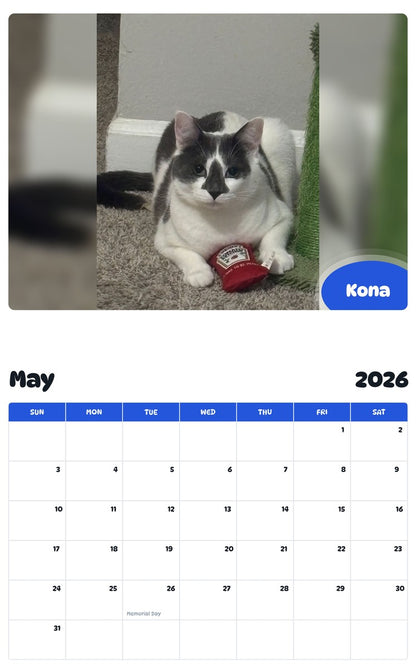 2026 - 2027 Kona - Pawidols Pet Calendar