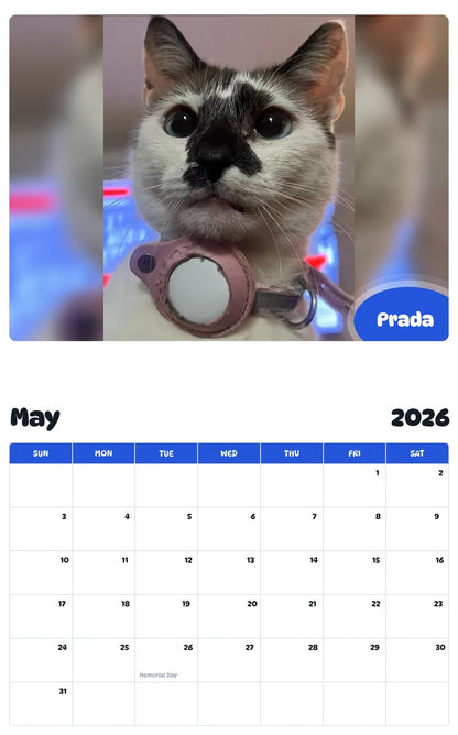 2026 - 2027 Prada - Pawidols Pet Calendar