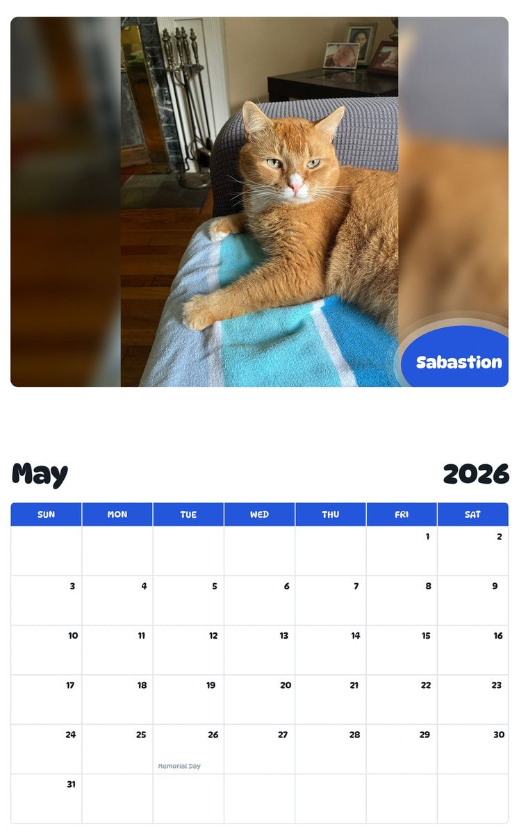 2026 - 2027 Sabastion - Pawidols Pet Calendar