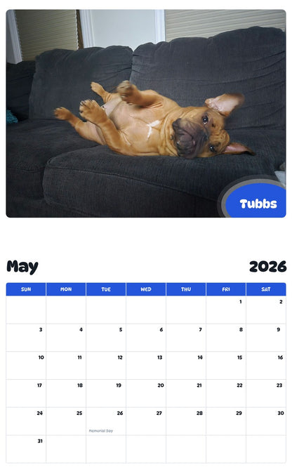 2026 - 2027 Tubbs - Pawidols Pet Calendar