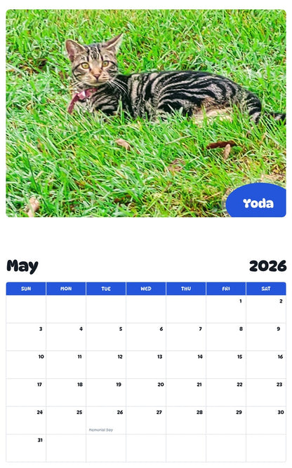 2026 - 2027 Yoda - Pawidols Pet Calendar