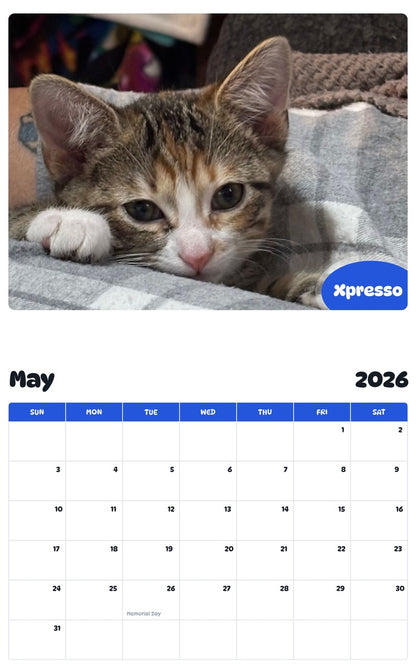 2026 - 2027 Xpresso - Pawidols Pet Calendar