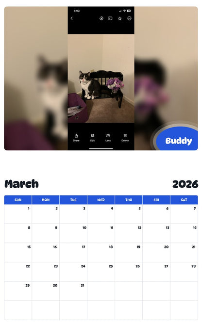 November 2025 - October 2026 Buddy - Pawidols Pet Calendar