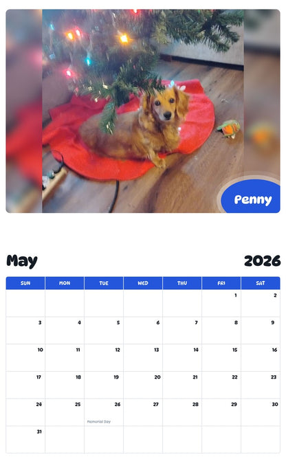 2026 - 2027 Penny - Pawidols Pet Calendar