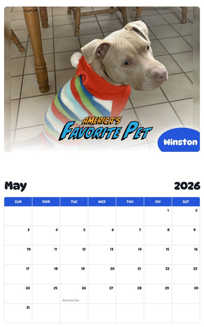 2026 - 2027 Winston - Pawidols Pet Calendar