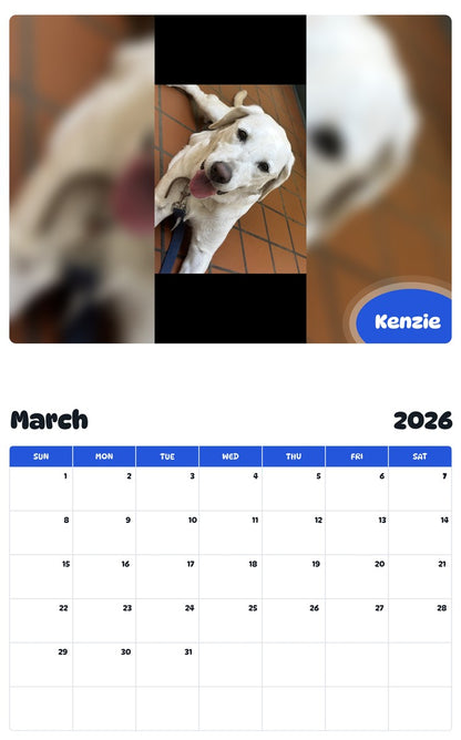 November 2025 - October 2026 Kenzie - Pawidols Pet Calendar