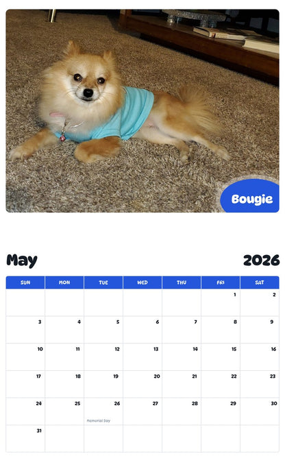 2026 - 2027 Bougie - Pawidols Pet Calendar