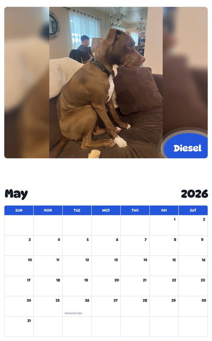 2026 - 2027 Diesel - Pawidols Pet Calendar