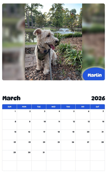 November 2025 - October 2026 Marlin - Pawidols Pet Calendar