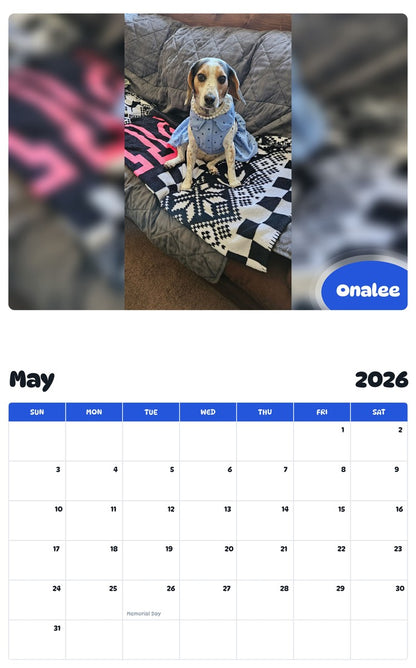 2026 - 2027 Onalee - Pawidols Pet Calendar