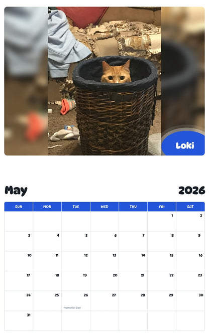 2026 - 2027 Loki - Pawidols Pet Calendar