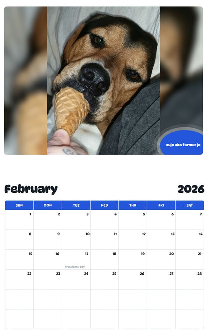 October 2025 - September 2026 cujo aka farmer jo - Pawidols Pet Calendar