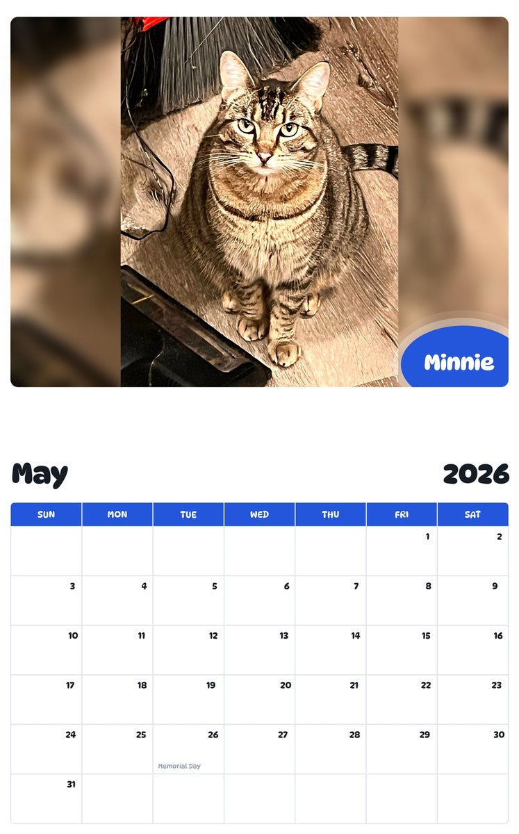 2026 - 2027 Minnie - Pawidols Pet Calendar