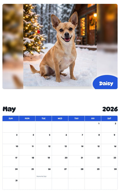 2026 - 2027 Daisy - Pawidols Pet Calendar