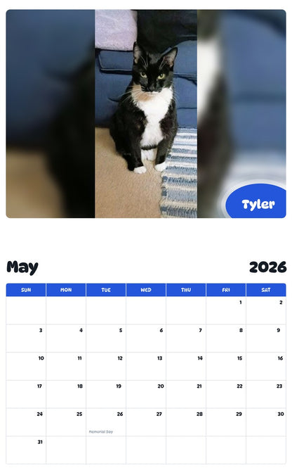 2026 - 2027 Tyler - Pawidols Pet Calendar