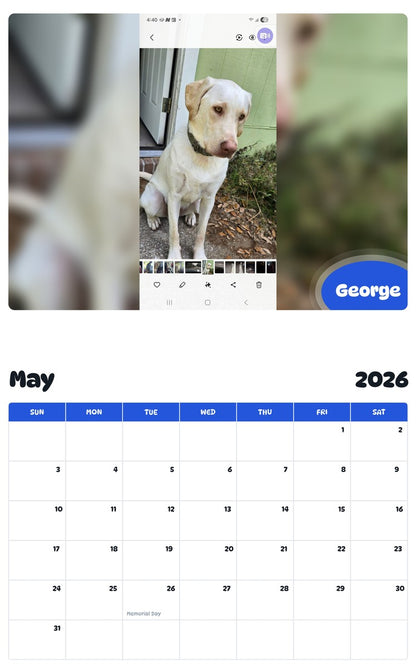 2026 - 2027 George - Pawidols Pet Calendar