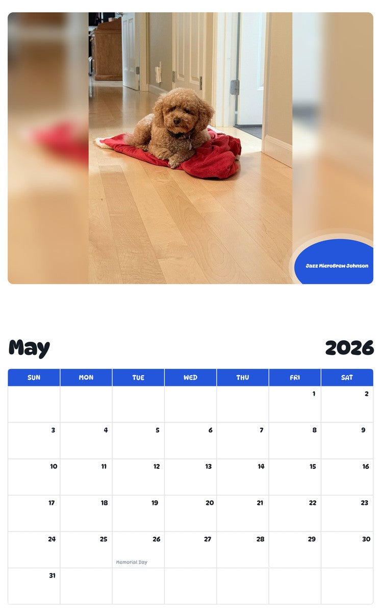 2026 - 2027 Jazz MicroBrew Johnson - Pawidols Pet Calendar
