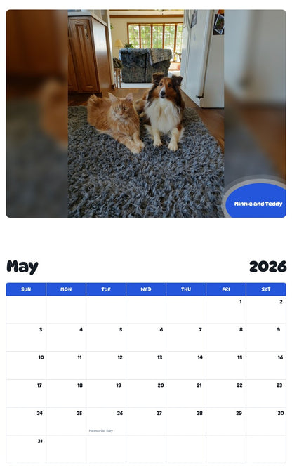 2026 - 2027 Minnie and Teddy - Pawidols Pet Calendar