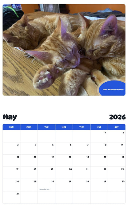2026 - 2027 Pedro, Not Enrique & Shanks - Pawidols Pet Calendar