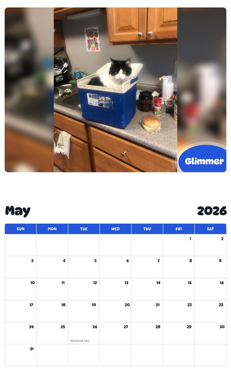 2026 - 2027 Glimmer - Pawidols Pet Calendar