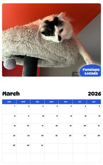November 2025 - October 2026 Penelope Lozada - Pawidols Pet Calendar