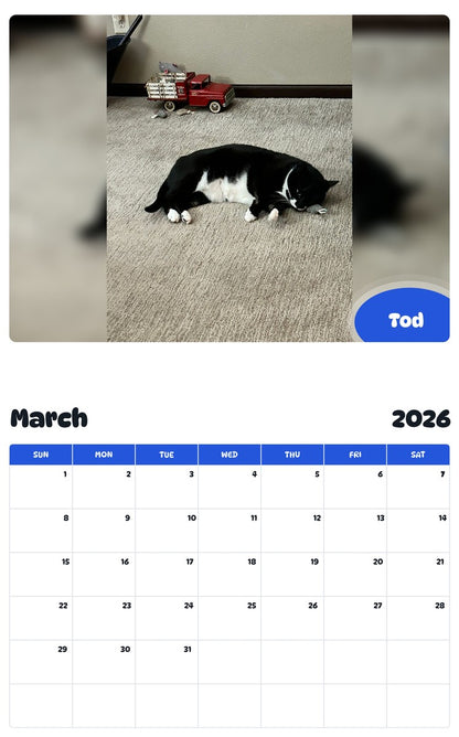 November 2025 - October 2026 Tod - Pawidols Pet Calendar