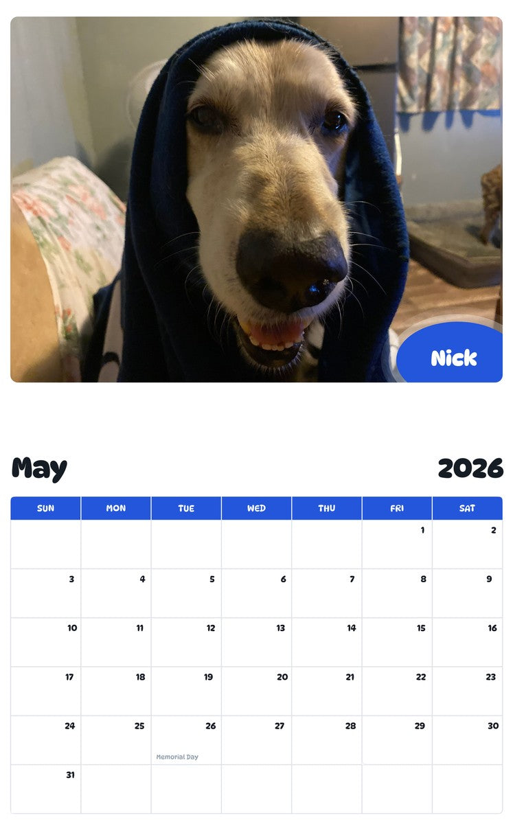 2026 - 2027 Nick - Pawidols Pet Calendar